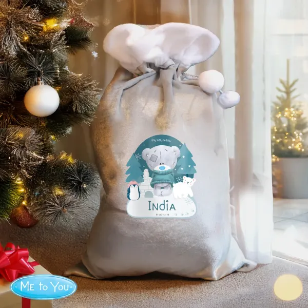 Personalised Christmas Sack, Tiny Tatty Teddy Winter Explorer Gift Bag