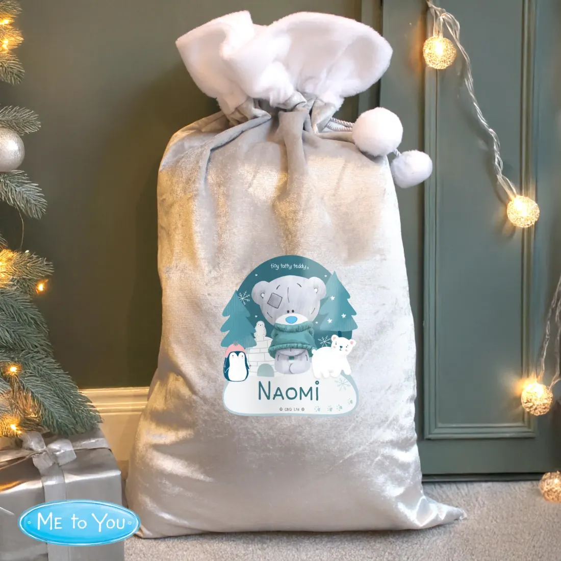 Personalised Christmas Sack, Tiny Tatty Teddy Winter Explorer Gift Bag — photo 3