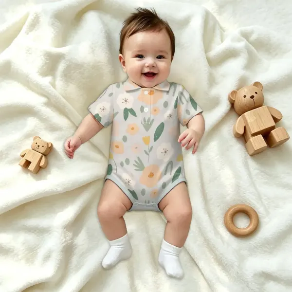 Baby Short Sleeve Polo Romper