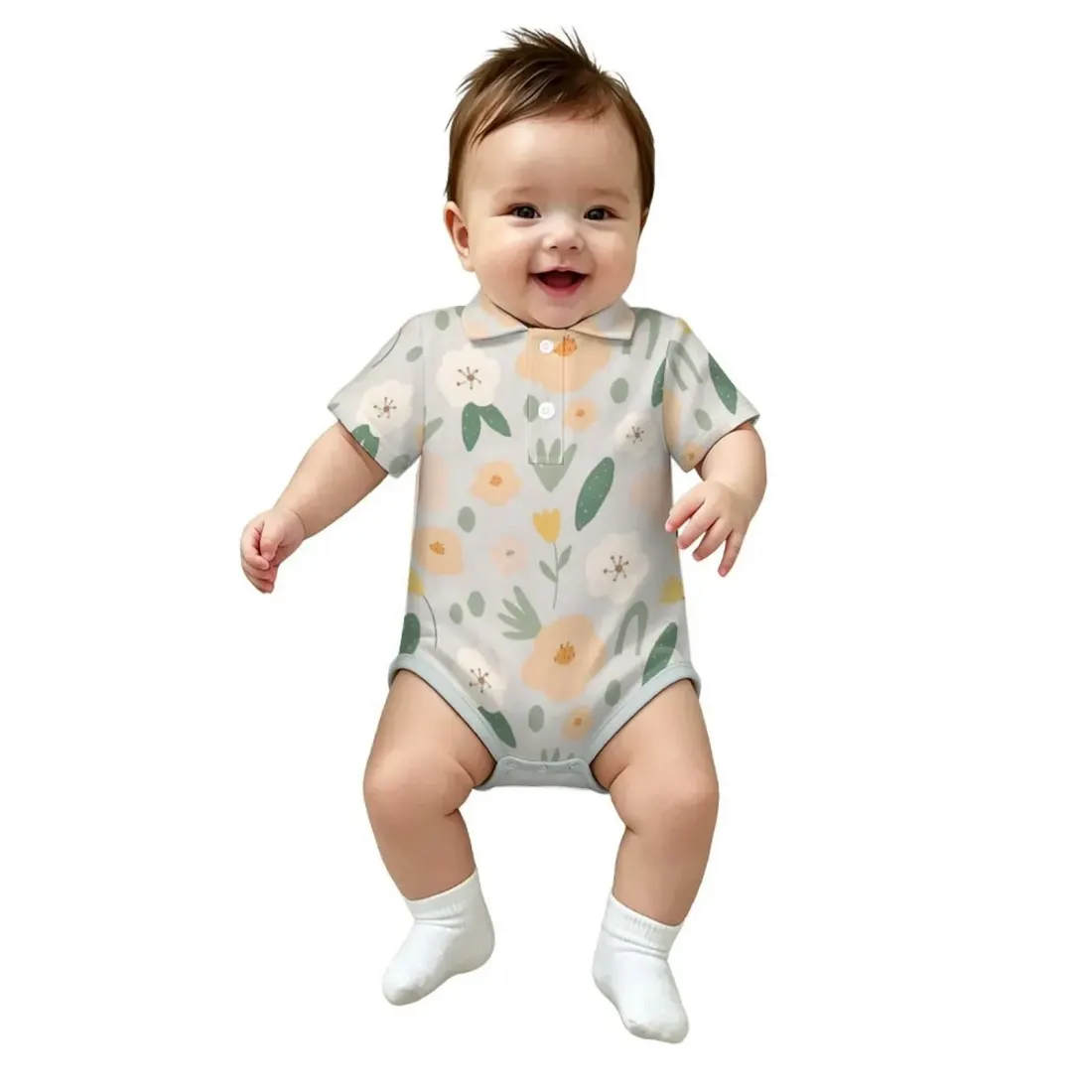 Baby Short Sleeve Polo Romper — photo 2
