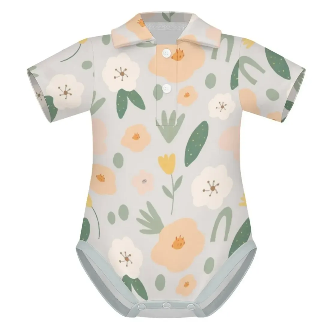 Baby Short Sleeve Polo Romper — photo 3