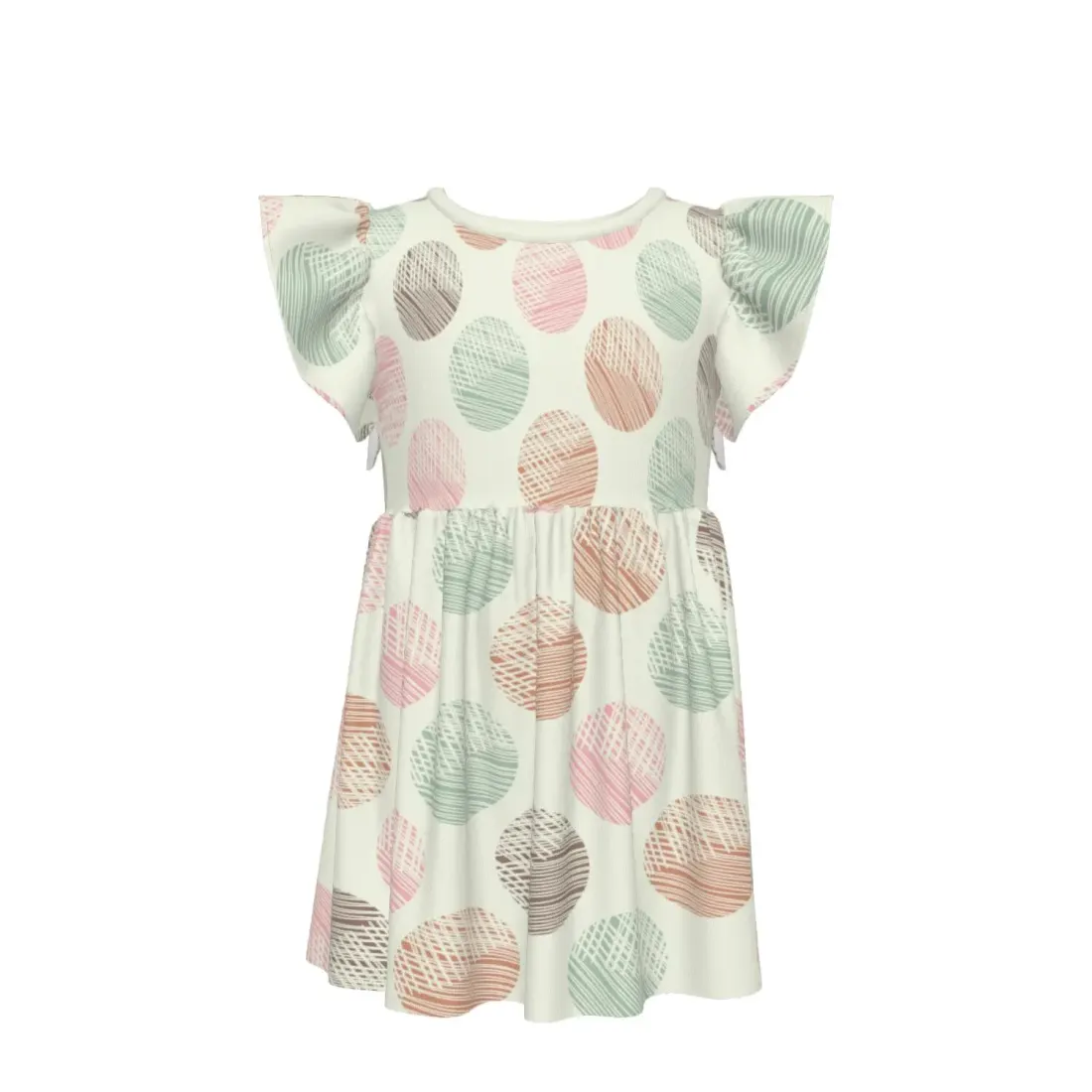 Little Girls' Ruffle Sleeve Crew-Neck Dress — photo 2