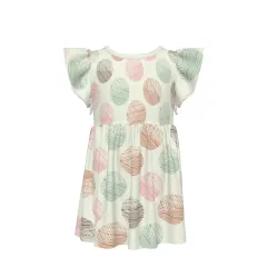 Little Girls' Ruffle Sleeve Crew-Neck Dress thumbnail 2