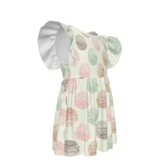Little Girls' Ruffle Sleeve Crew-Neck Dress thumbnail 3