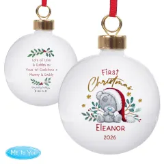 Personalised First Christmas Bauble, Tiny Tatty Teddy Name Ornament thumbnail 5