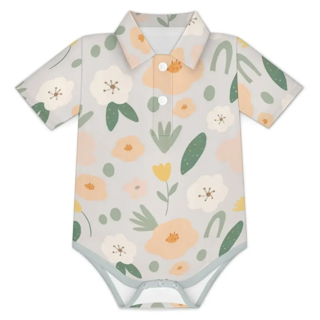 Baby Short Sleeve Polo Romper — photo 6