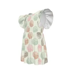 Little Girls' Ruffle Sleeve Crew-Neck Dress thumbnail 4