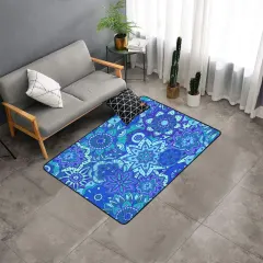Area Rug with Black Binding 5'3''x4' thumbnail 1
