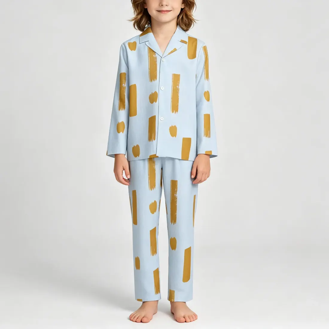 Long Kids' Pajamas without Pockets and Cuffs
