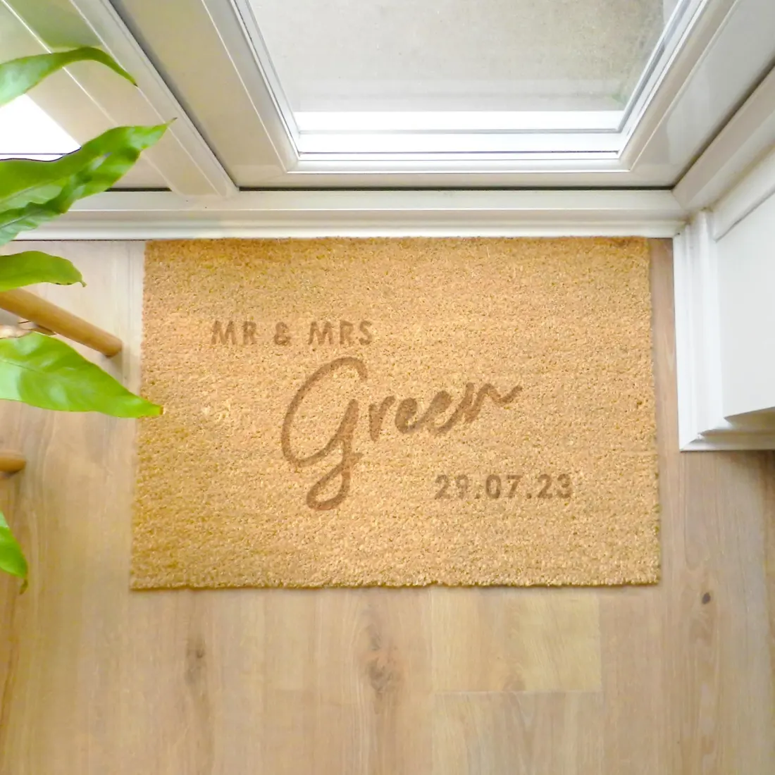 Personalised Couples Indoor Doormat, Custom Family Name Coir Mat, New Home Entrance Décor — photo 3