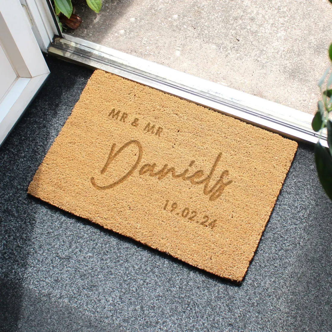 Personalised Couples Indoor Doormat, Custom Family Name Coir Mat, New Home Entrance Décor — photo 5