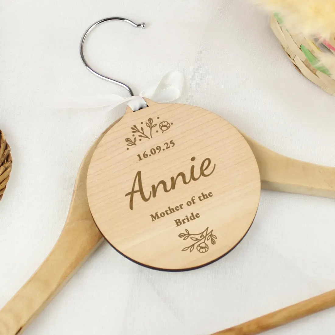 Personalised Wedding Tag, Engraved Wooden Bridal Party Gift, Custom Name Keepsake