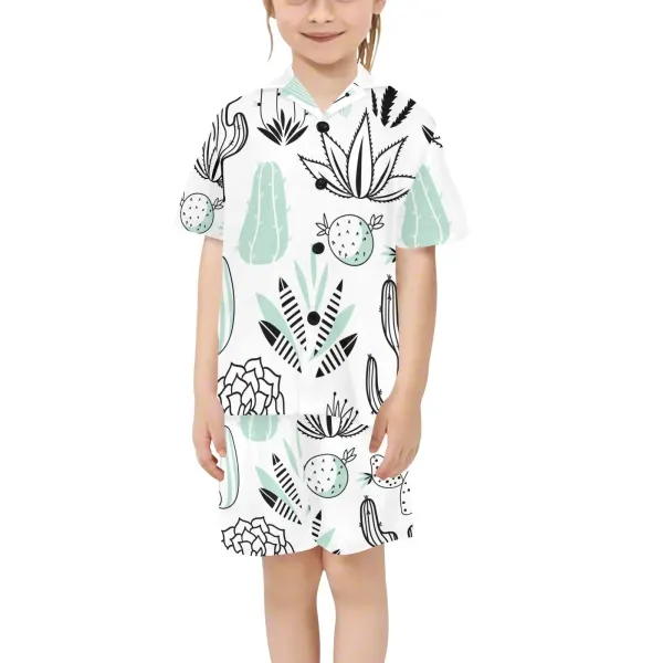 Little Girls' V-Neck Short Pajama Set (ModelSets 11)
