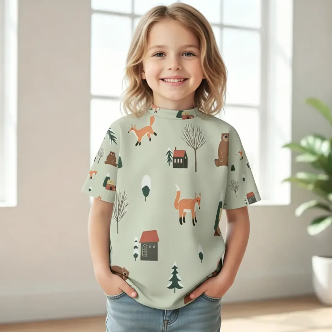 Kids Crew Neck Short Sleeve T-Shirt