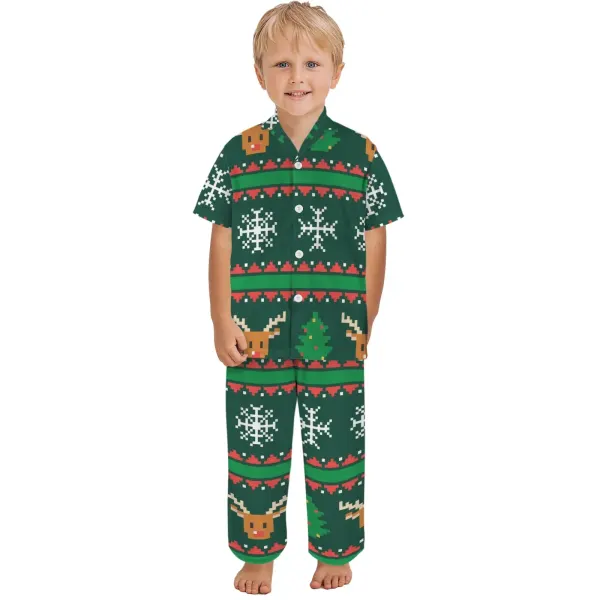 Little Boys' V-Neck Pajama Set (Model Sets 32)