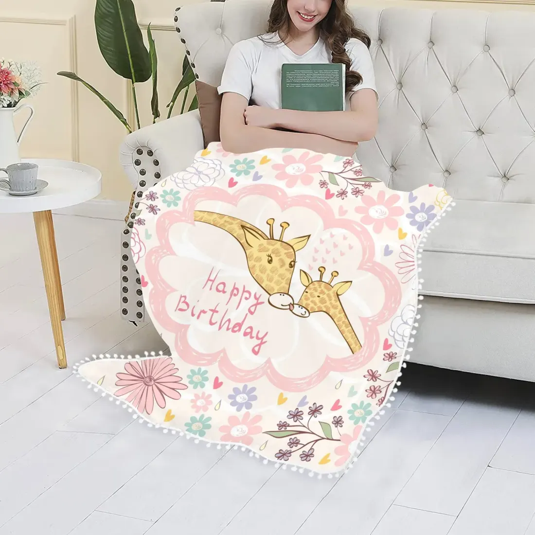 Pom Pom Fringe Blanket40"x50" — photo 2