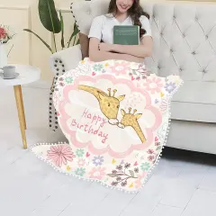 Pom Pom Fringe Blanket40"x50" thumbnail 2