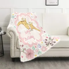 Pom Pom Fringe Blanket40"x50" thumbnail 3
