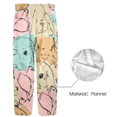 Custom Big Kids' Flannel Pajama Trousers (Model L76) thumbnail 5