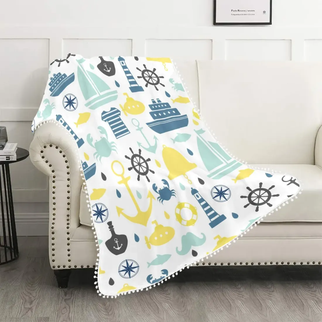 Pom Pom Fringe Blanket50"x60" — photo 3