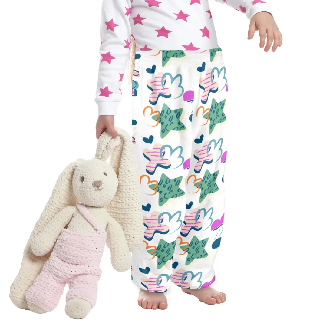 Custom Little Kids' Flannel Pajama Trousers (Model L76) — photo 2