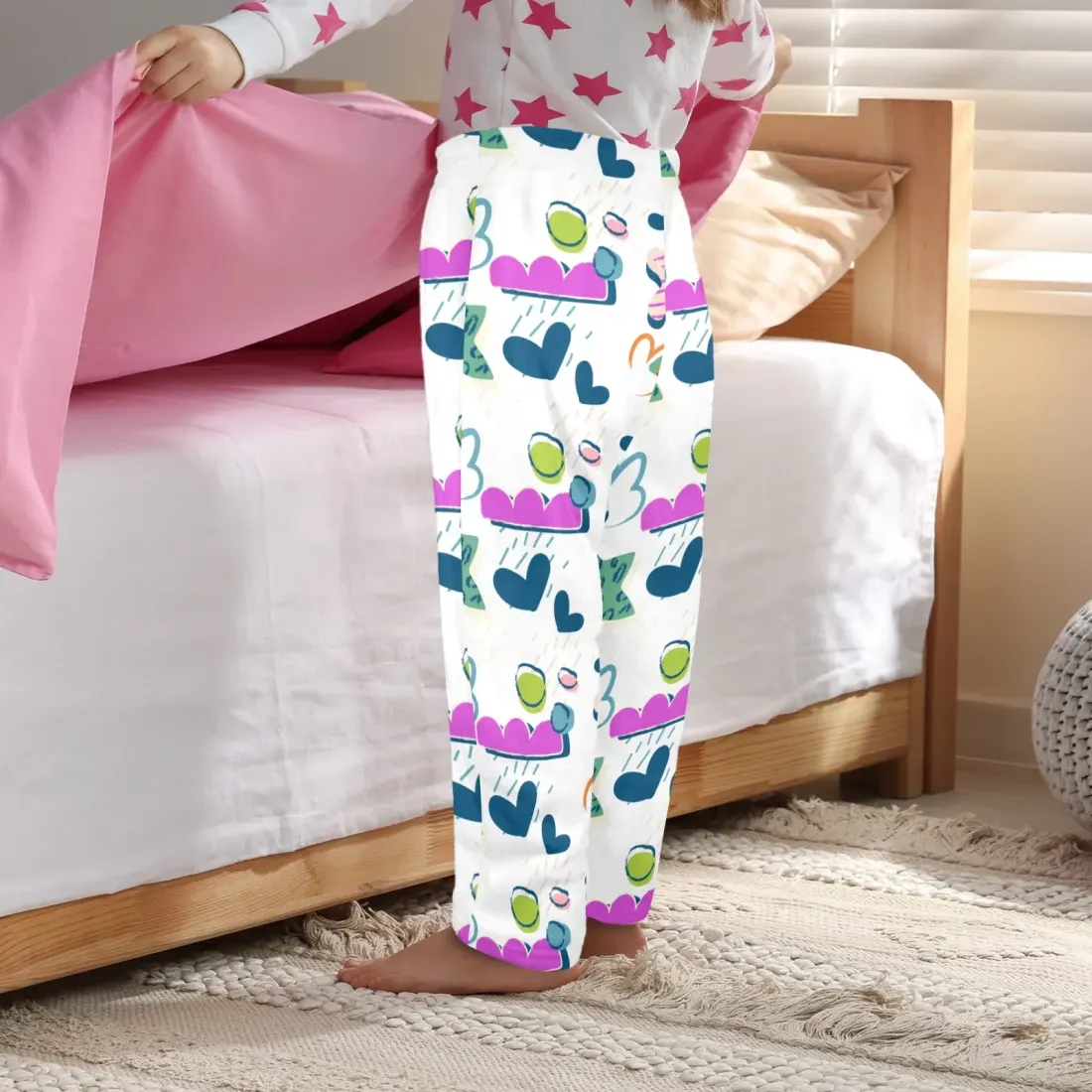 Custom Little Kids' Flannel Pajama Trousers (Model L76) — photo 3