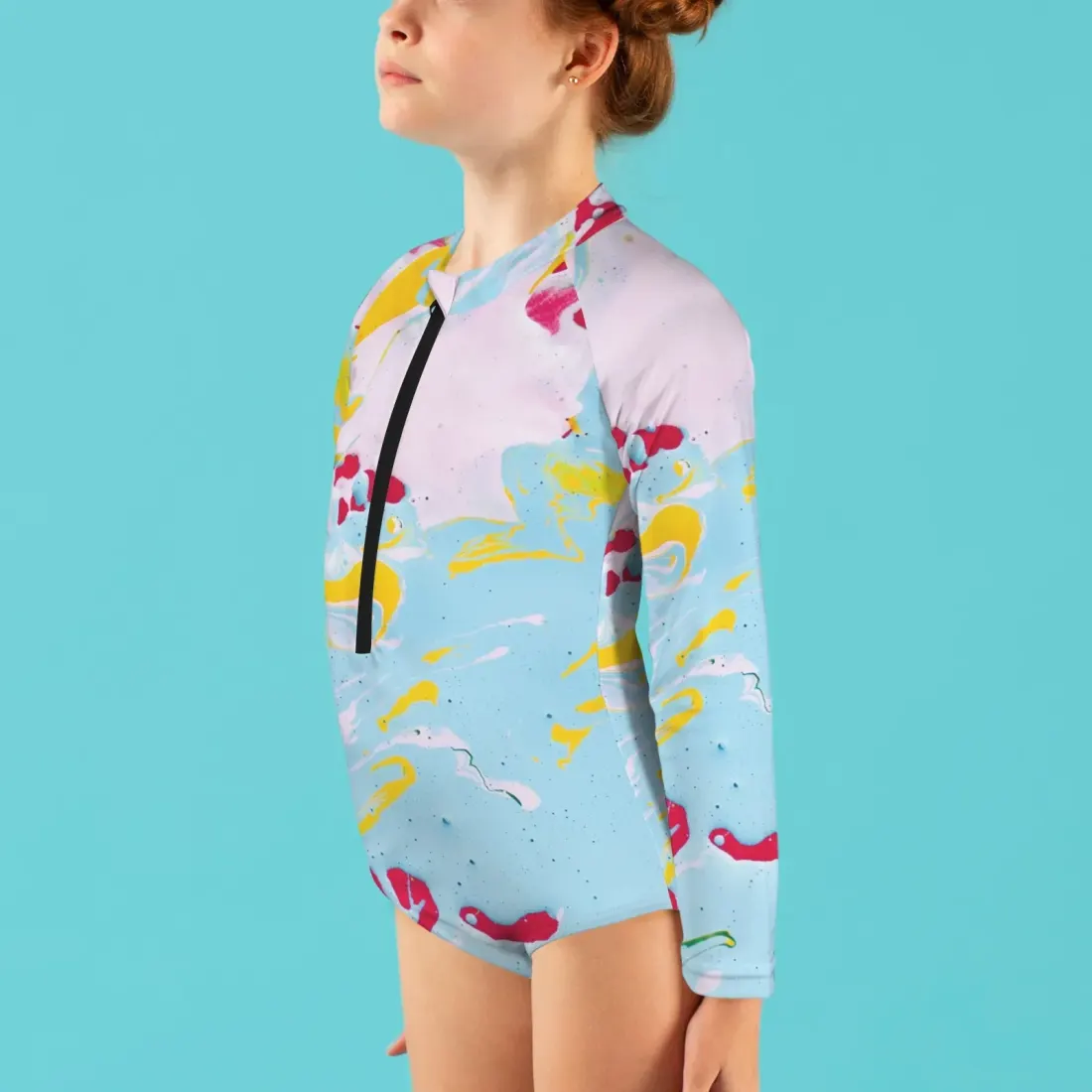 Big Girls' Long Sleeve One-Piece Swimsuit (Model S61) — photo 2