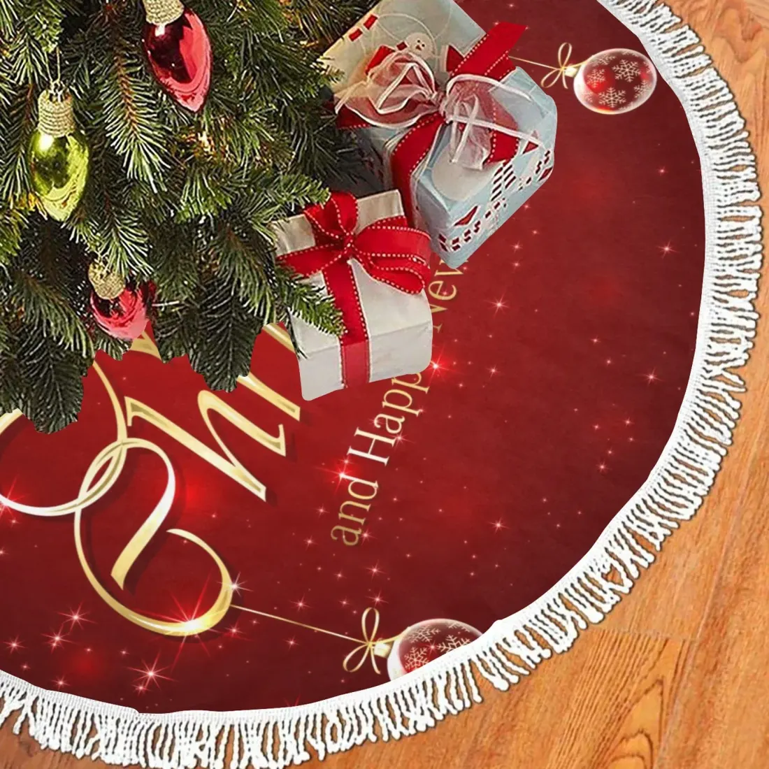 Thick Fringe Christmas Tree Skirt 36"x36" — photo 2