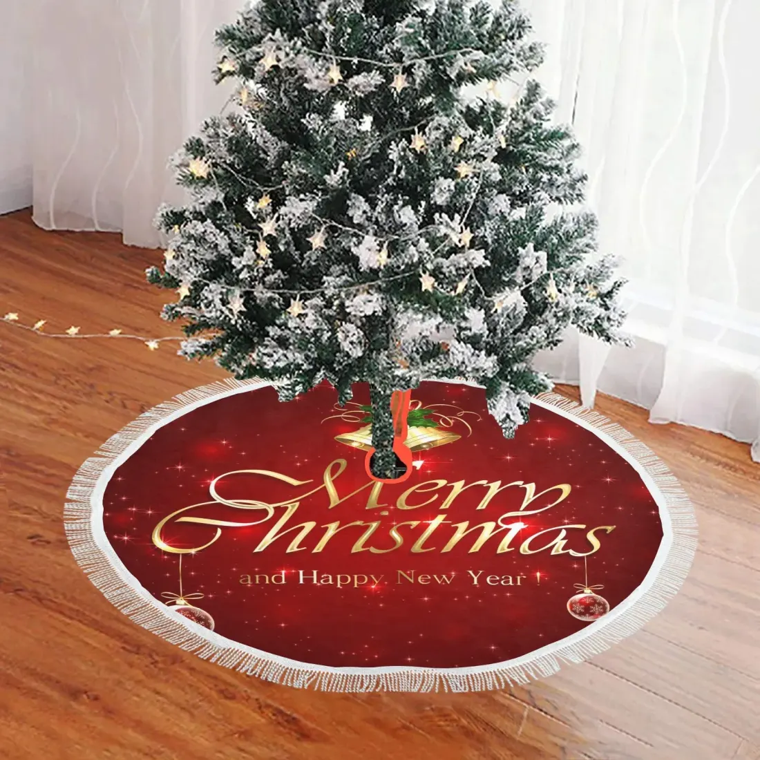 Thick Fringe Christmas Tree Skirt 36"x36" — photo 3