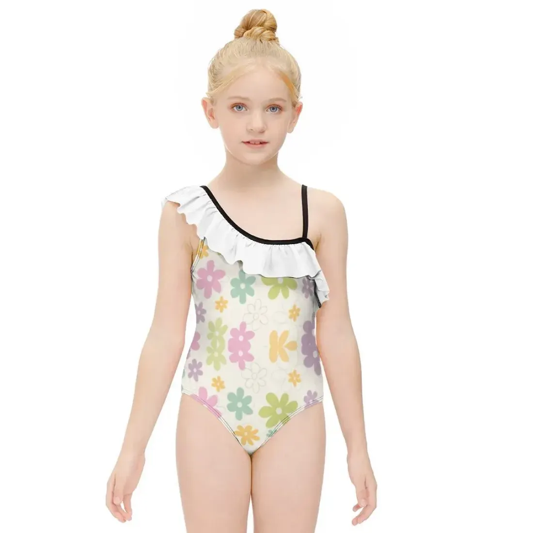 Flounce One-Piece Swimsuit for Girls