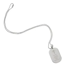 Personalised Cross Dog Tag Necklace, Engraved Stainless Steel Communion Gift, Custom Christian Pendant thumbnail 6