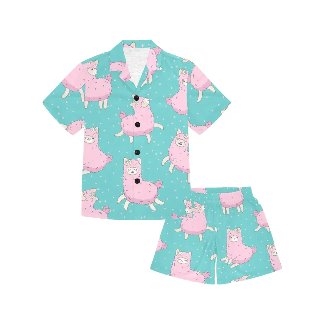 Big Girls' V-Neck Short Pajama Set (ModelSets 11) — photo 3