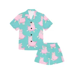 Big Girls' V-Neck Short Pajama Set (ModelSets 11) thumbnail 3