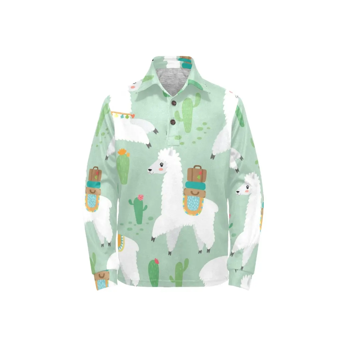 Little Girls' Long Sleeve Polo Shirt (Model T73) — photo 3