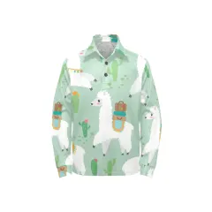 Little Girls' Long Sleeve Polo Shirt (Model T73) thumbnail 3
