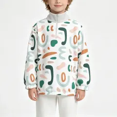 Children's Long-Sleeve Half-Zip Double-Pocket Sweatshirt thumbnail 1