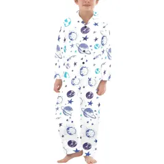 Big Boys' V-Neck Long Sleeve Pajama Set (Model Sets 02) thumbnail 1