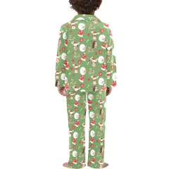 Little Boys' V-Neck Long Sleeve Pajama Set(Model Sets 02) thumbnail 2