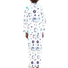 Big Boys' V-Neck Long Sleeve Pajama Set (Model Sets 02) thumbnail 2