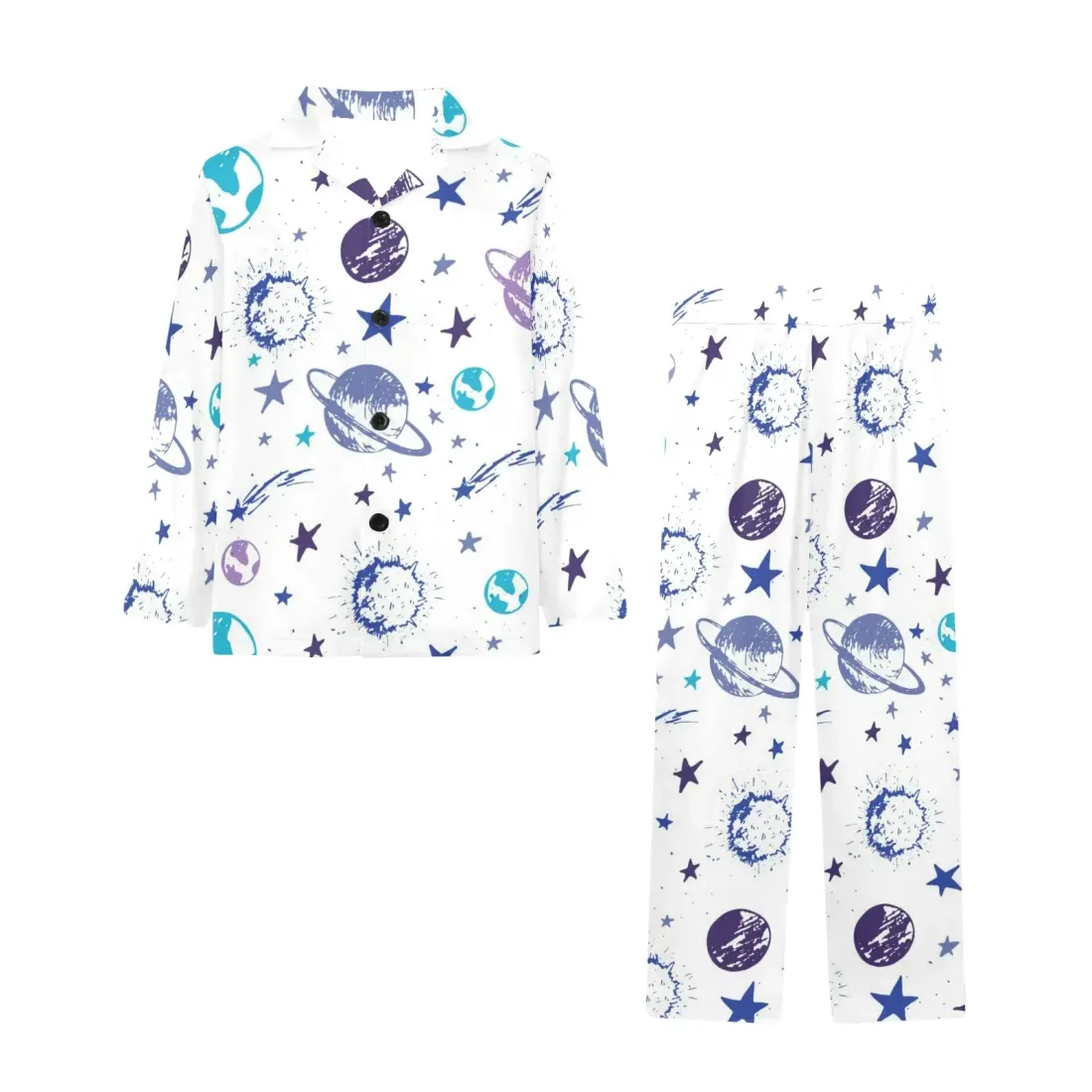 Big Boys' V-Neck Long Sleeve Pajama Set (Model Sets 02) — photo 4