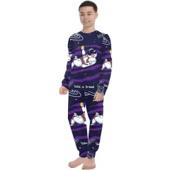 Big Boys' Crew Neck Long Pajama Set (Model Sets 18) thumbnail 2
