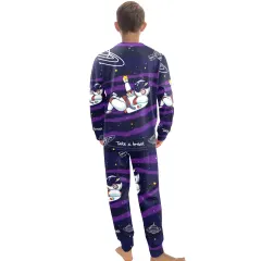 Big Boys' Crew Neck Long Pajama Set (Model Sets 18) thumbnail 4