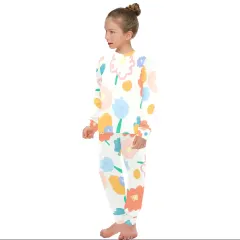 Big Girls' Crew Neck Long Pajama Set (Model Sets 18) thumbnail 3