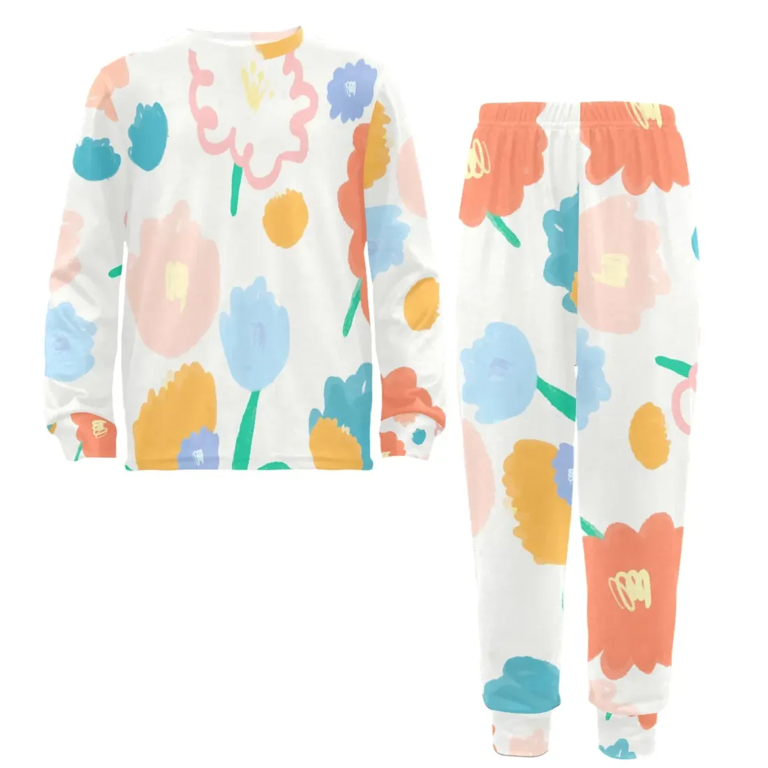 Big Girls' Crew Neck Long Pajama Set (Model Sets 18) — photo 5