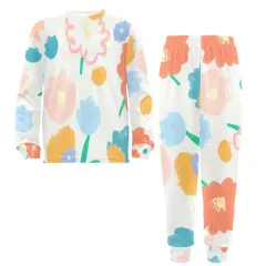 Big Girls' Crew Neck Long Pajama Set (Model Sets 18) thumbnail 5