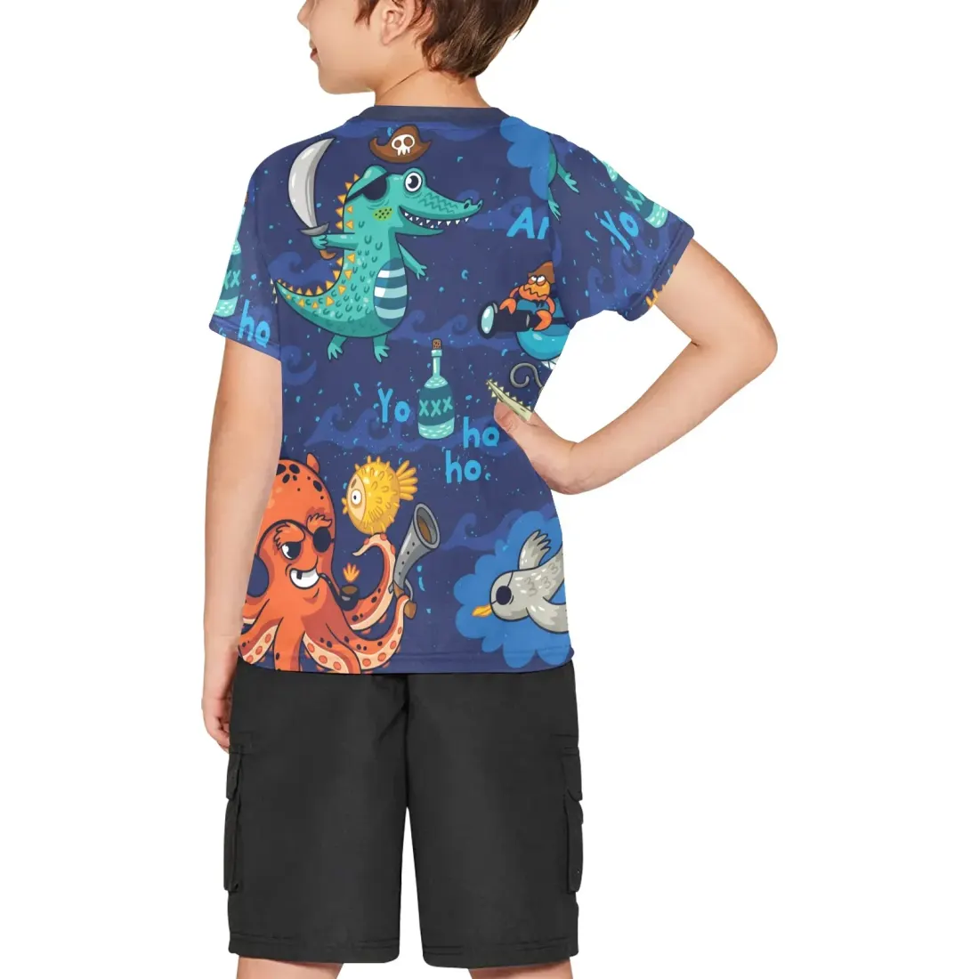 Big Boys' All Over Print Crew Neck T-Shirt(Model T40-2) — photo 2