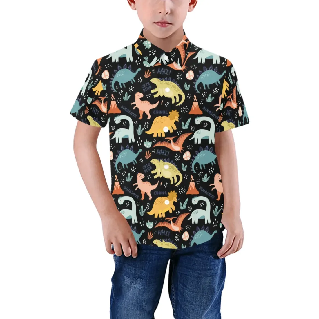Kid's All Over Print Short Sleeve Shirt (Model T59)