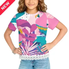 Children's Lace-Hem Short Sleeve T-Shirt thumbnail 1