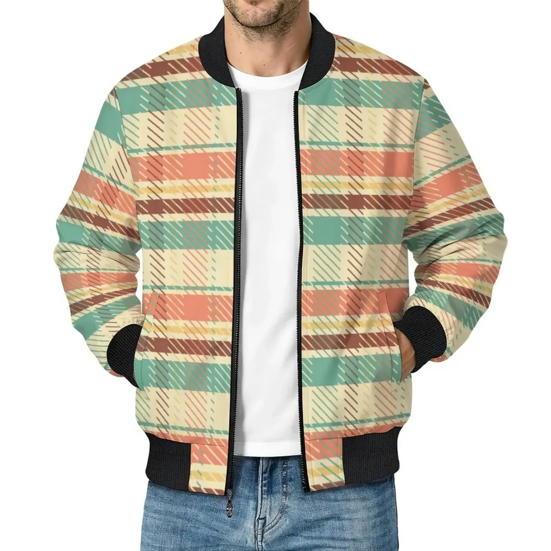 Men's Casual Zip‑Up Bomber Jacket — photo 2