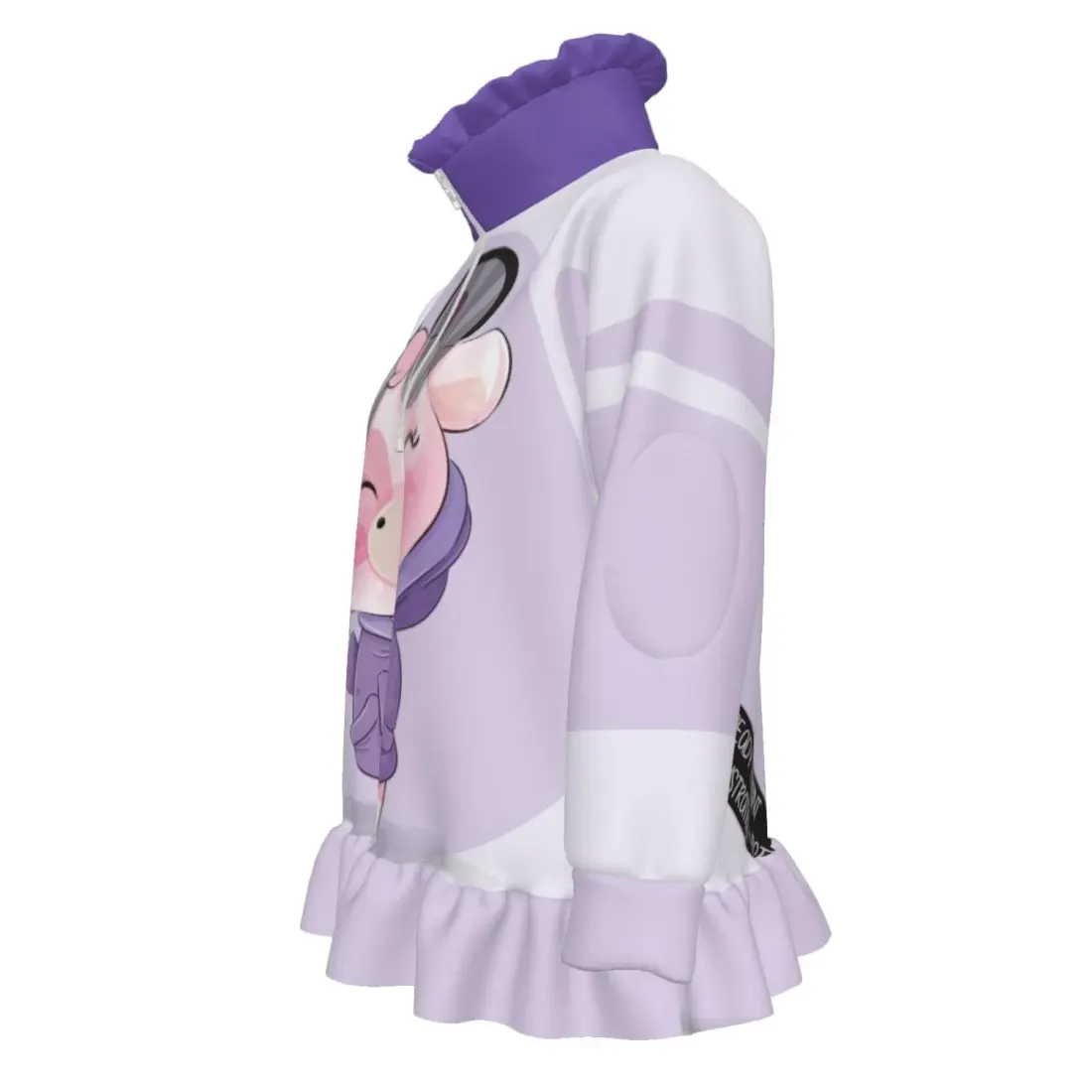Girls' Half-Zip Long-Sleeve Sweatshirt with Ruffle Hem — photo 3
